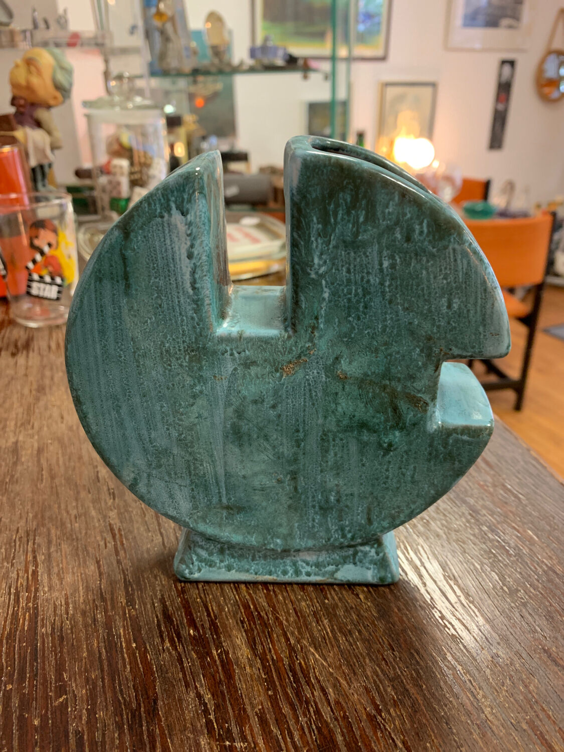 Glazed ceramic vase signed Mat