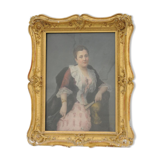 Portrait of elegant pastel by Seibert