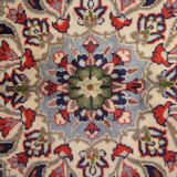 Tapis persan vintage tissé à la main en laine rouge kashan tapis de salon - 209x242cm