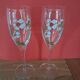 2 champagne flutes Perrier Jouet from the 1980s