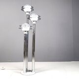 Lampadaire Space Age chromé et verre, années 1970