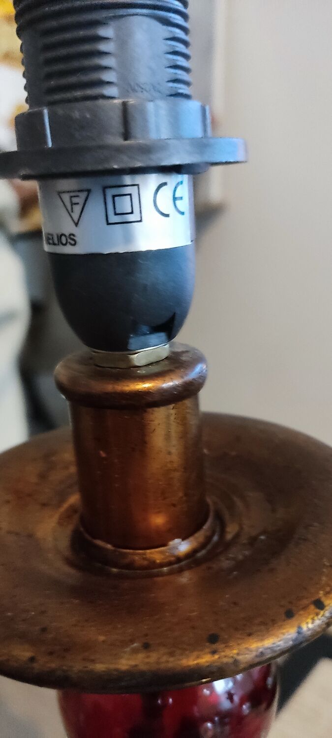 Sampa Helios lamp in red glass