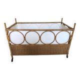 Vintage rattan baby bed