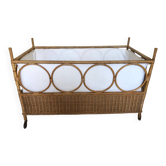 Vintage rattan baby bed