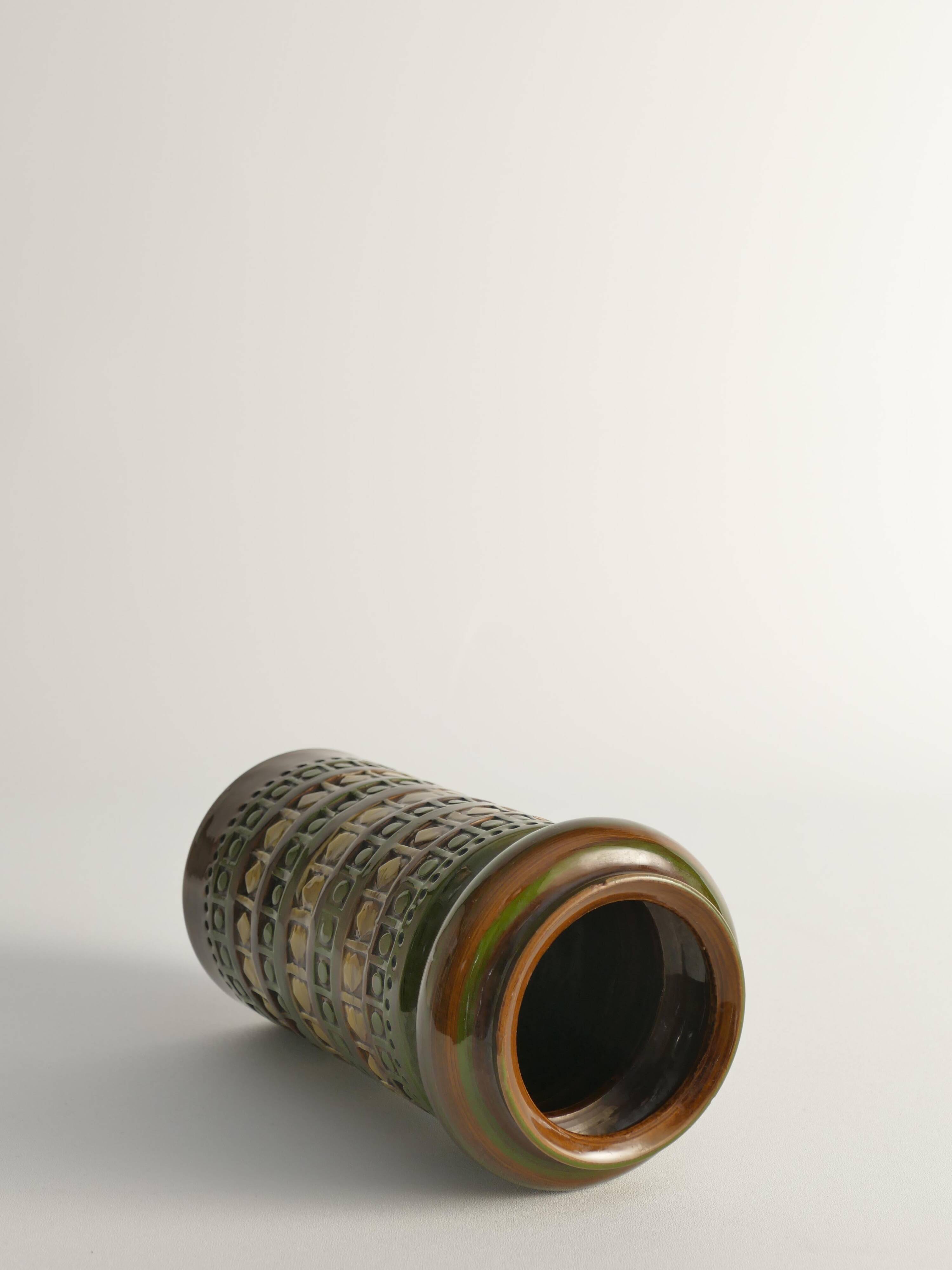 Vases en grès jaune et vert par Aldo Londi pour Bitossi, Italie, ensemble de 3