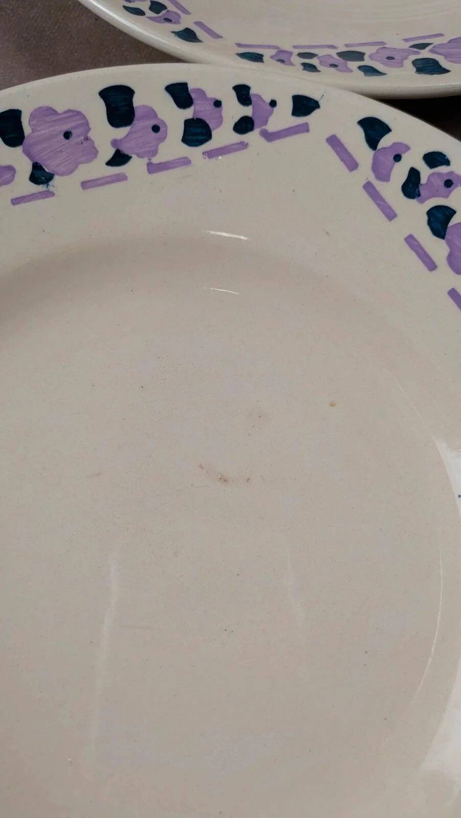 Set of 8 dessert plates Longchamp Terre de Fer model Cannes