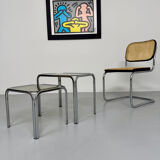 Morex nesting coffee table in metal and smoked glass, Italian design from the 1980s