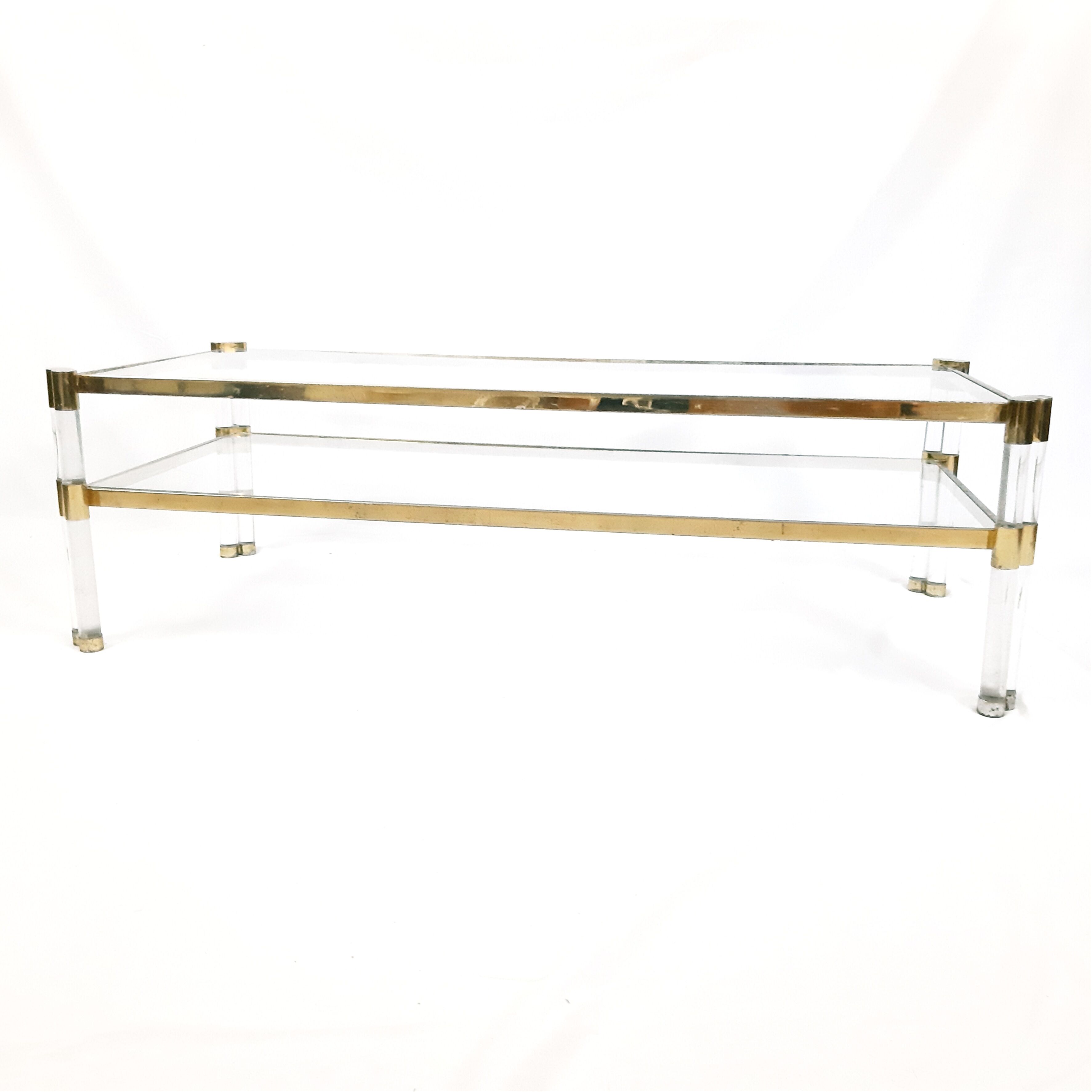 Italian coffee table in lucite Hollywood Regency style