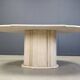 Vintage oval travertine dining table, 1970s