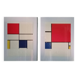 Pair of Piet MONDRIAN lithographs, models of 250 copies