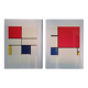 Paire lithographies Piet MONDRIAN  modèles à 250 exemplaires