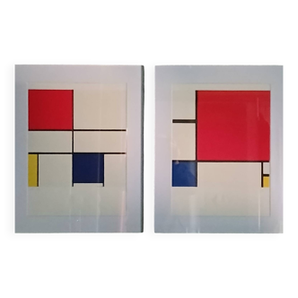 Pair of Piet MONDRIAN lithographs, models of 250 copies