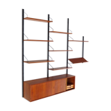 Vintage mid century Royal System Wall Unit with sideboard & shelves in teak by Poul Cadovius, 1960s