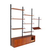 Vintage mid century Royal System Wall Unit with sideboard & shelves in teak by Poul Cadovius, 1960s
