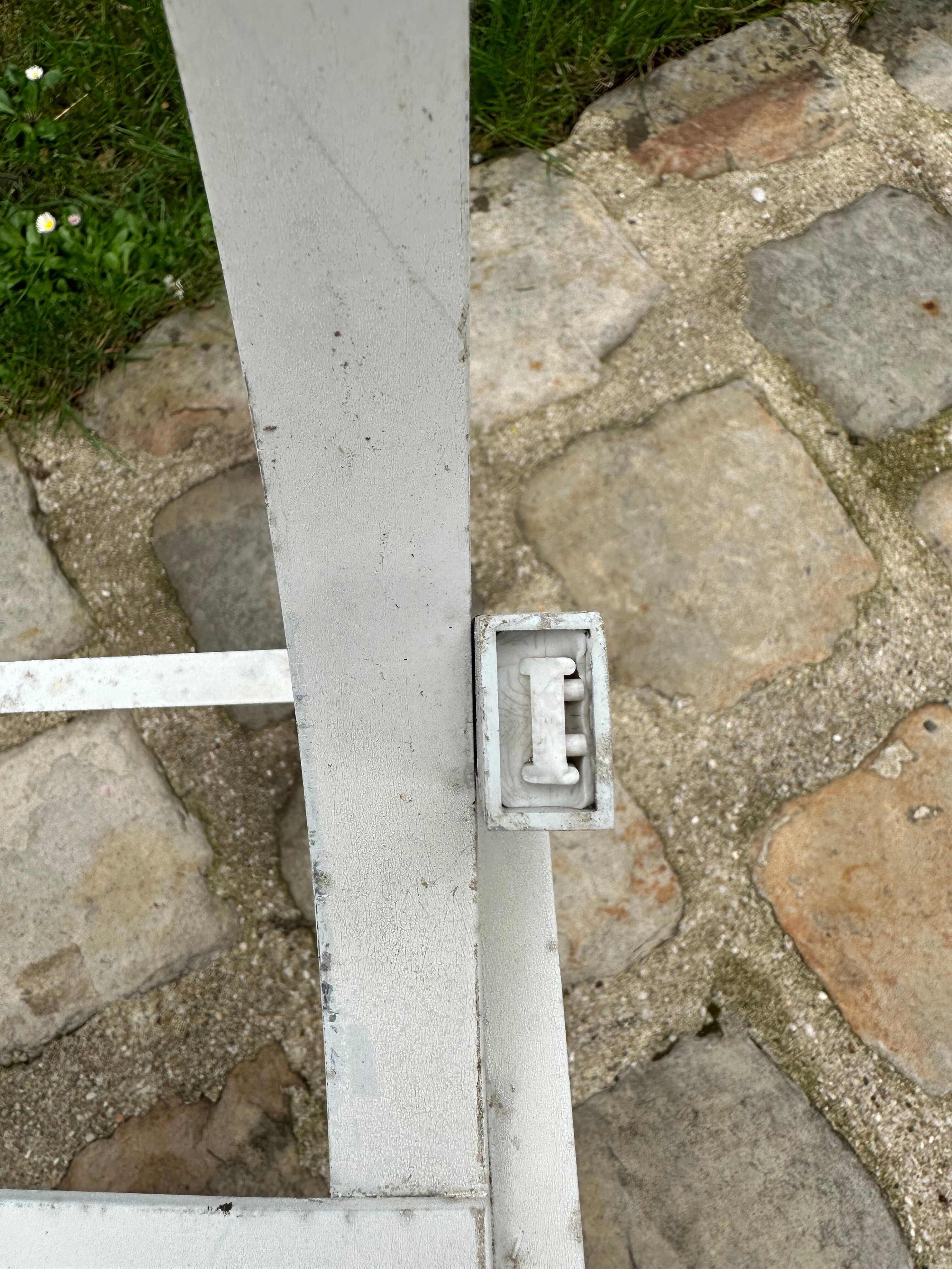 Pair of garden armchairs in white lacquered aluminum - HUGONET