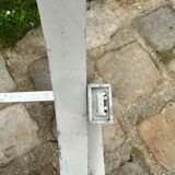 Pair of garden armchairs in white lacquered aluminum - HUGONET