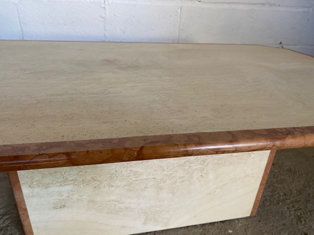 Travertine coffee table vintage marble 70s