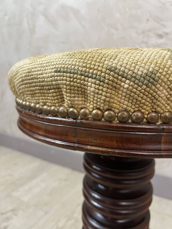 Tabouret de piano en noyer