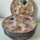 6 oyster plates Henriot Quimper decor 137 hand-painted