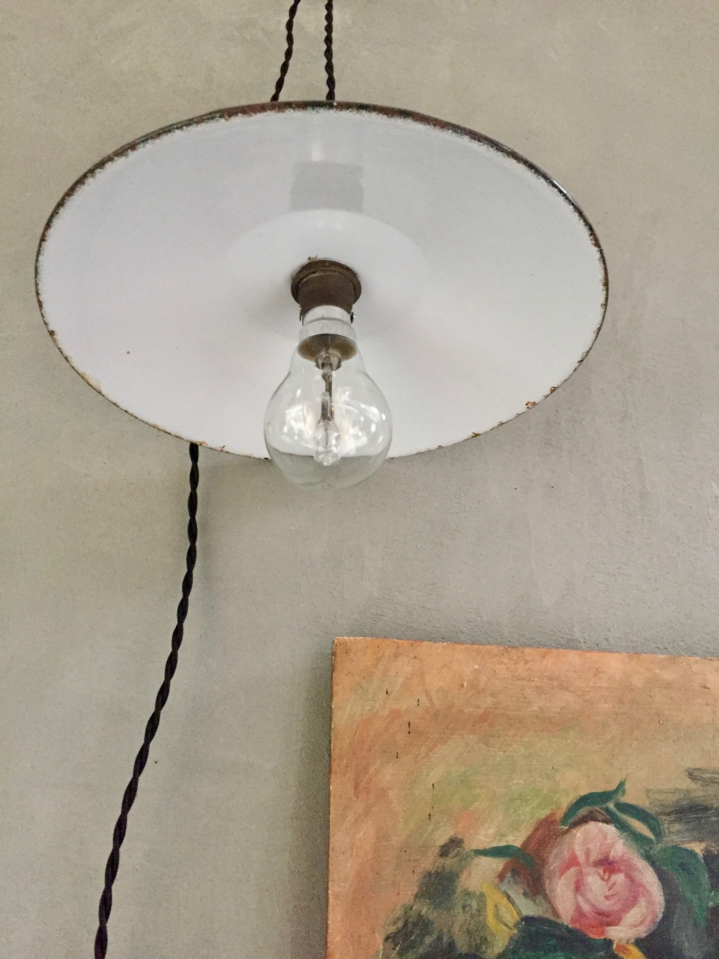 Former green factory hanging lamp