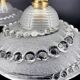 Set of 3 moulded glass pendant lights with cabochons, Art Deco style Ezan.