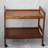 Teak bar trolley with wheels