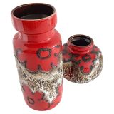 Vases en céramique Scheurich de style mid-century modern, Allemagne de l'Ouest, années 1960.