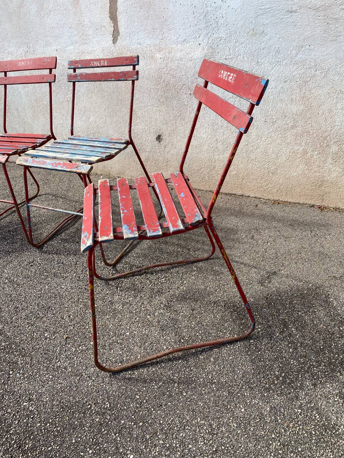 Set of 4 advertising bistro chairs