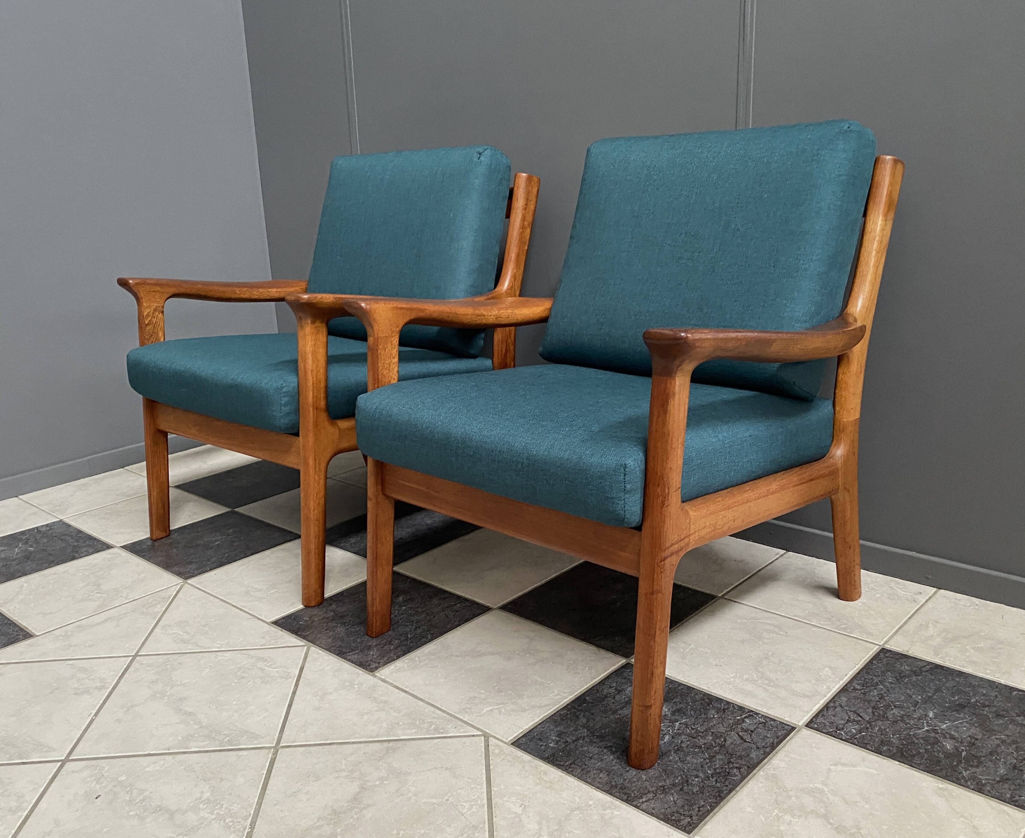 Set Teak Danish chairs by Jull Kristensen 1960s