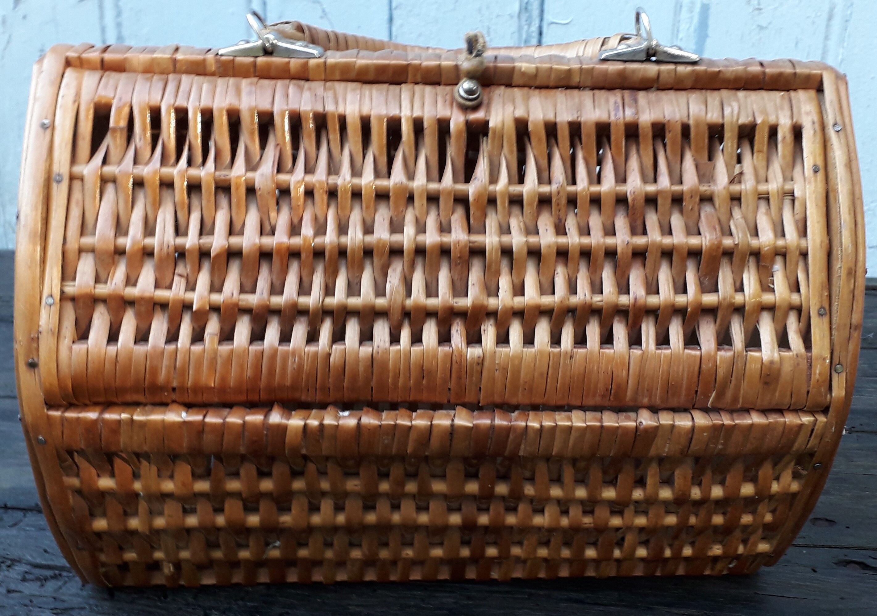 Wicker basket is wood