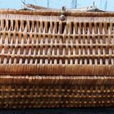 Wicker basket is wood