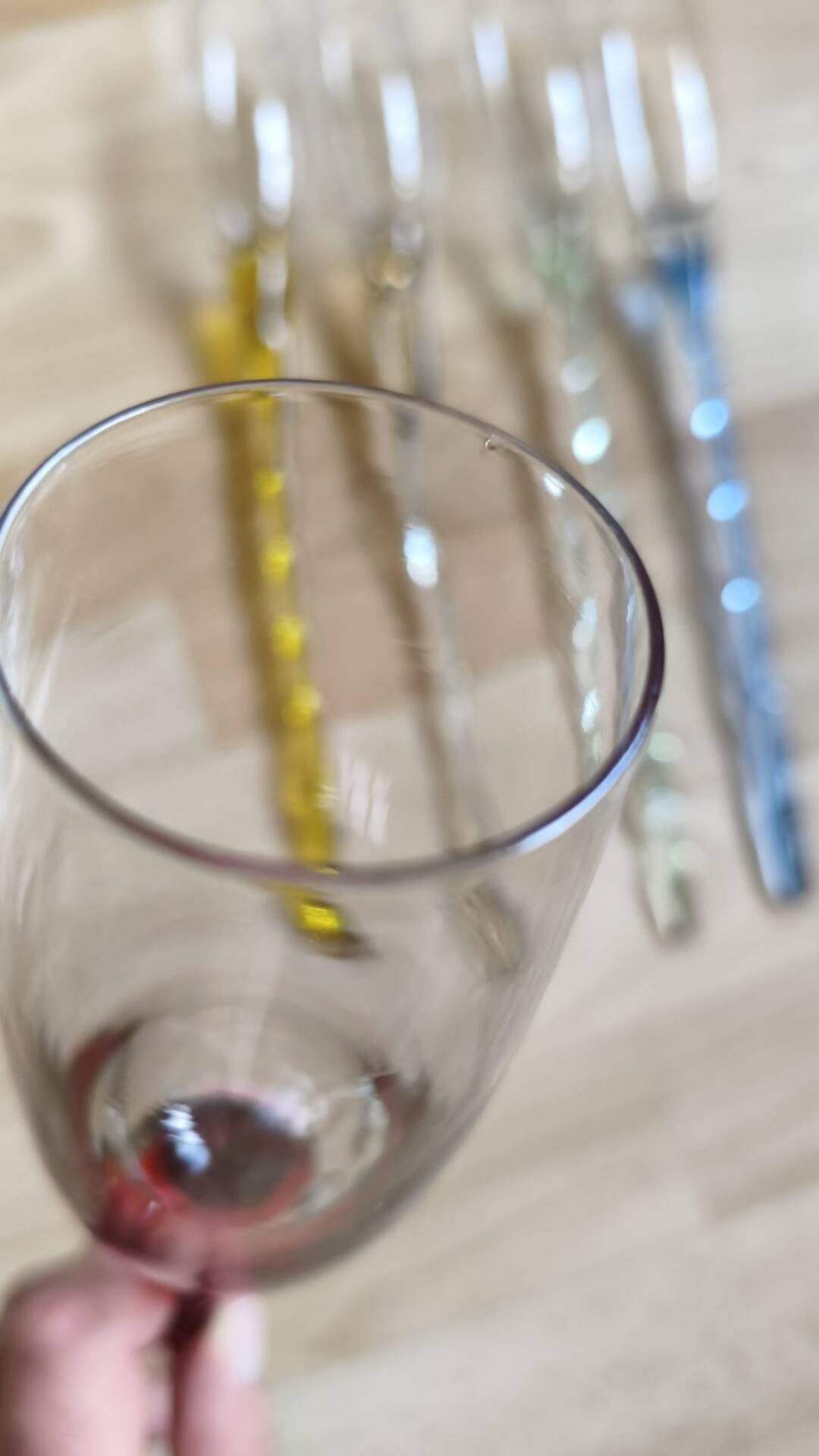 Crystal champagne flutes in their bucket
