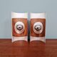 Pair of Space Age wall lights, white lacquered metal and smoked plexiglass