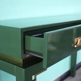 Emerald Green Console with Mirror, Italy, Set of 2