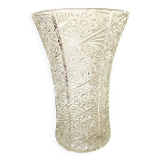 Vase vintage en verre h 37 cm