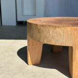 Quadripod coffee table in solid wood monoxyl natural color (dark)