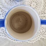 Small vintage cobalt blue ceramic teapot