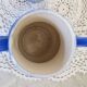 Small vintage cobalt blue ceramic teapot