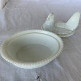 Terrine hen in white ceramic