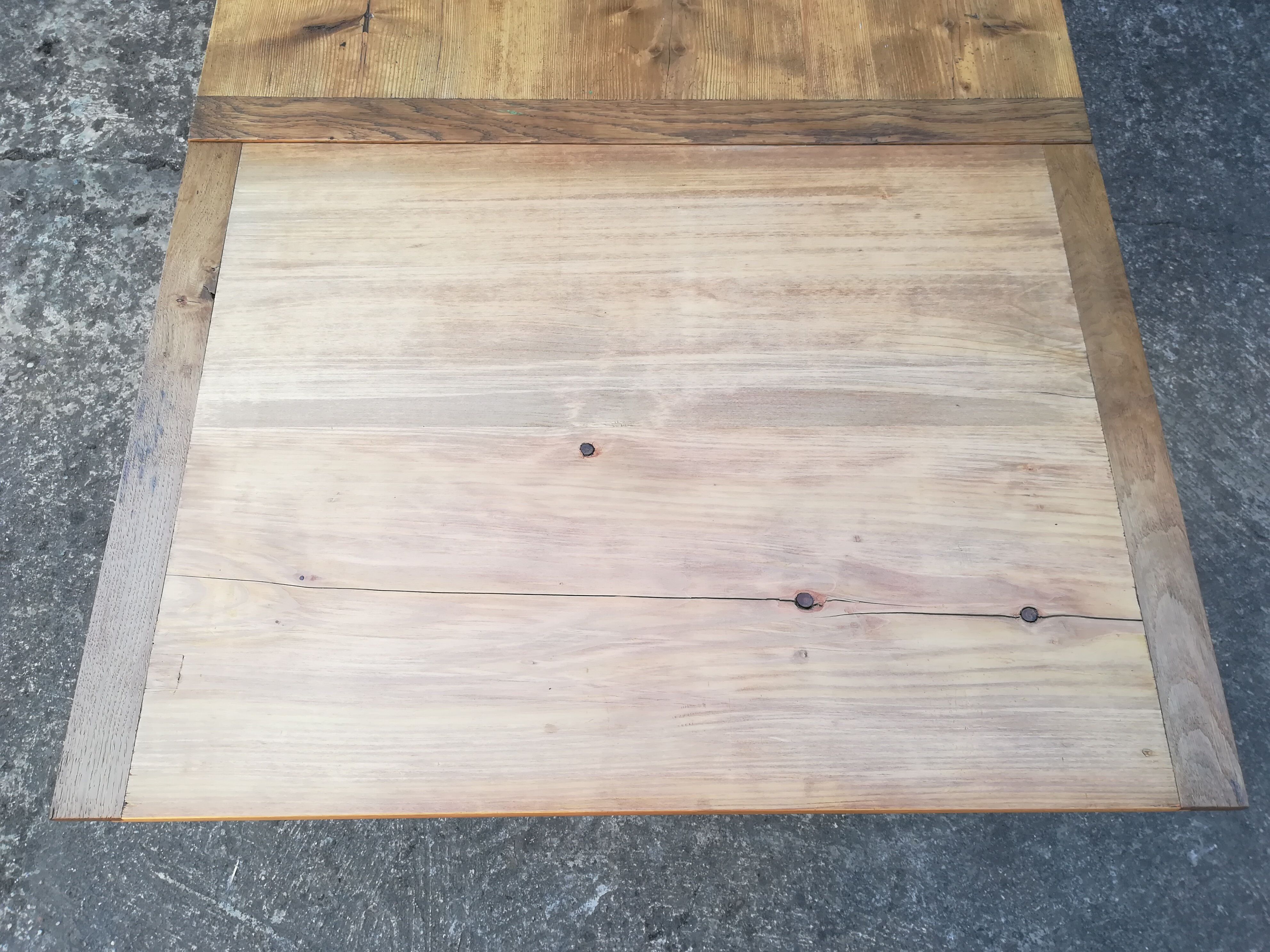 Farmhouse table with two extensions