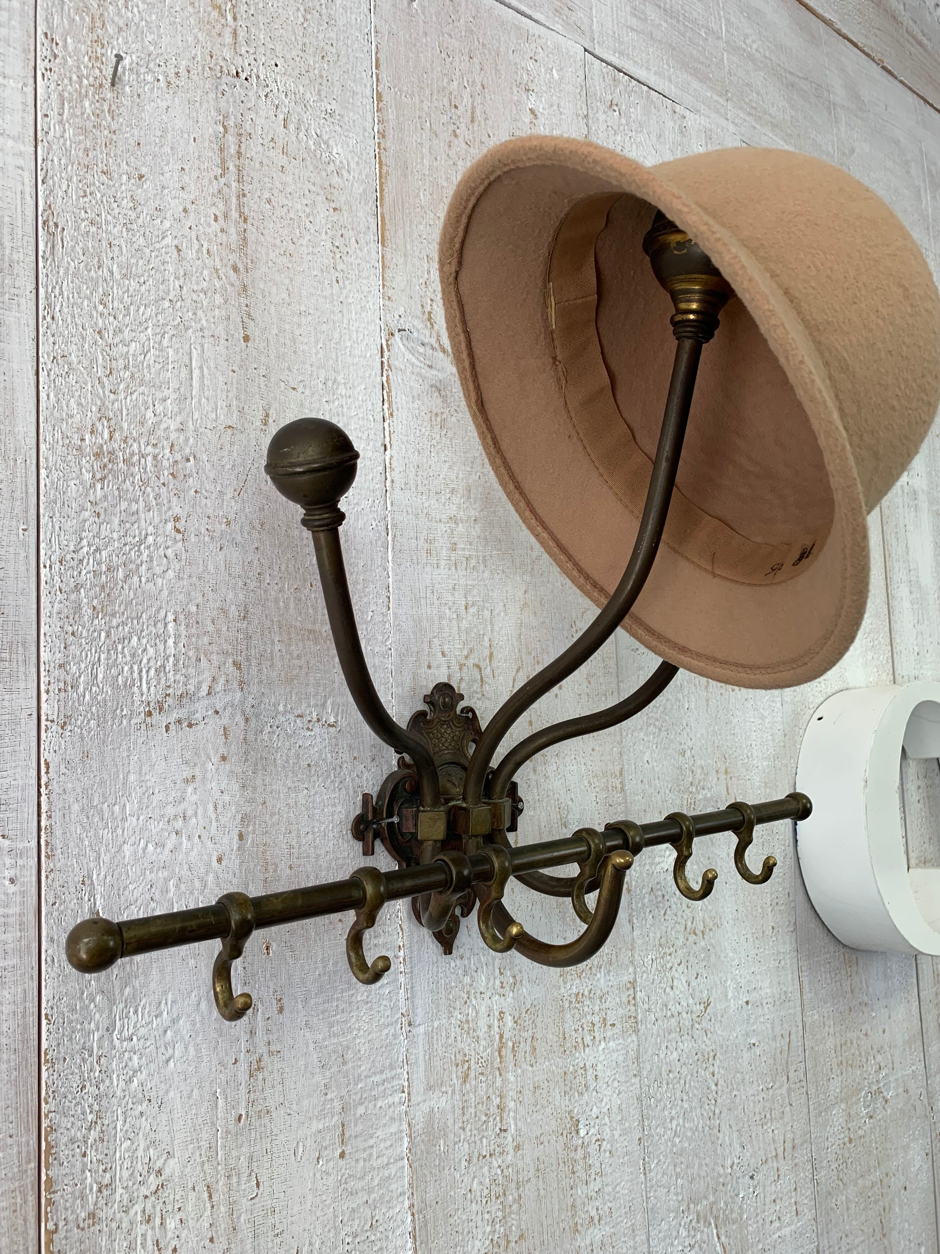 Brass wall coat rack