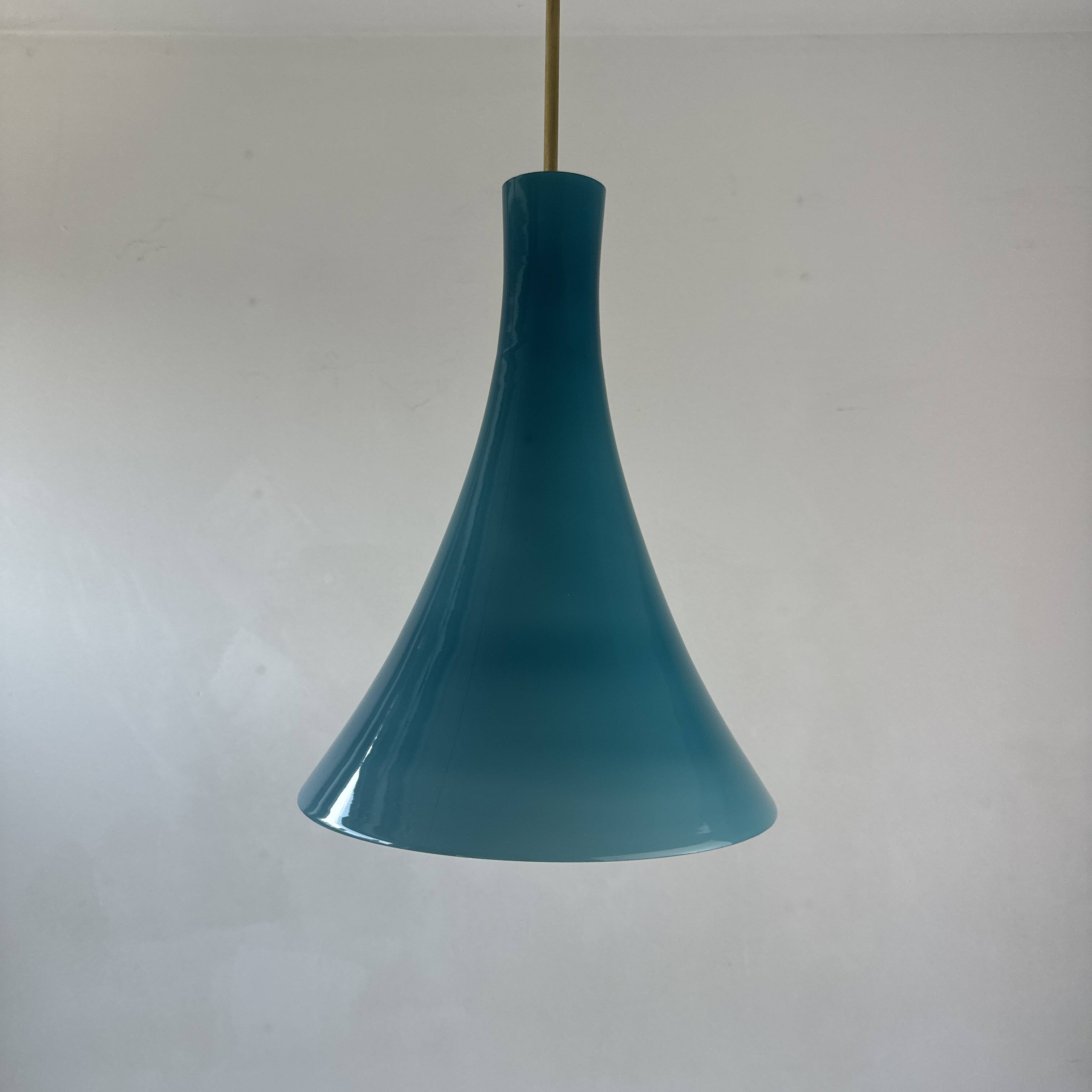 OLD VINTAGE BLUE OPALINE CHANDELIER