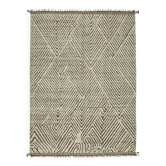 Tapis tribal tissé à la main, pièce unique, 272 cm x 375 cm, en laine beige