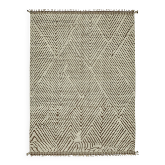 Handwoven Tribal One of a Kind 272 cm x 375 cm Beige Wool Carpet