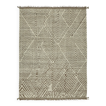 Handwoven Tribal One of a Kind 272 cm x 375 cm Beige Wool Carpet