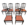 The Modernity, set of six chairs, model Charlotte, black lacquered wood.