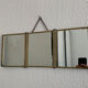 Mirror triptych barber art nouveau vintage brass 1920