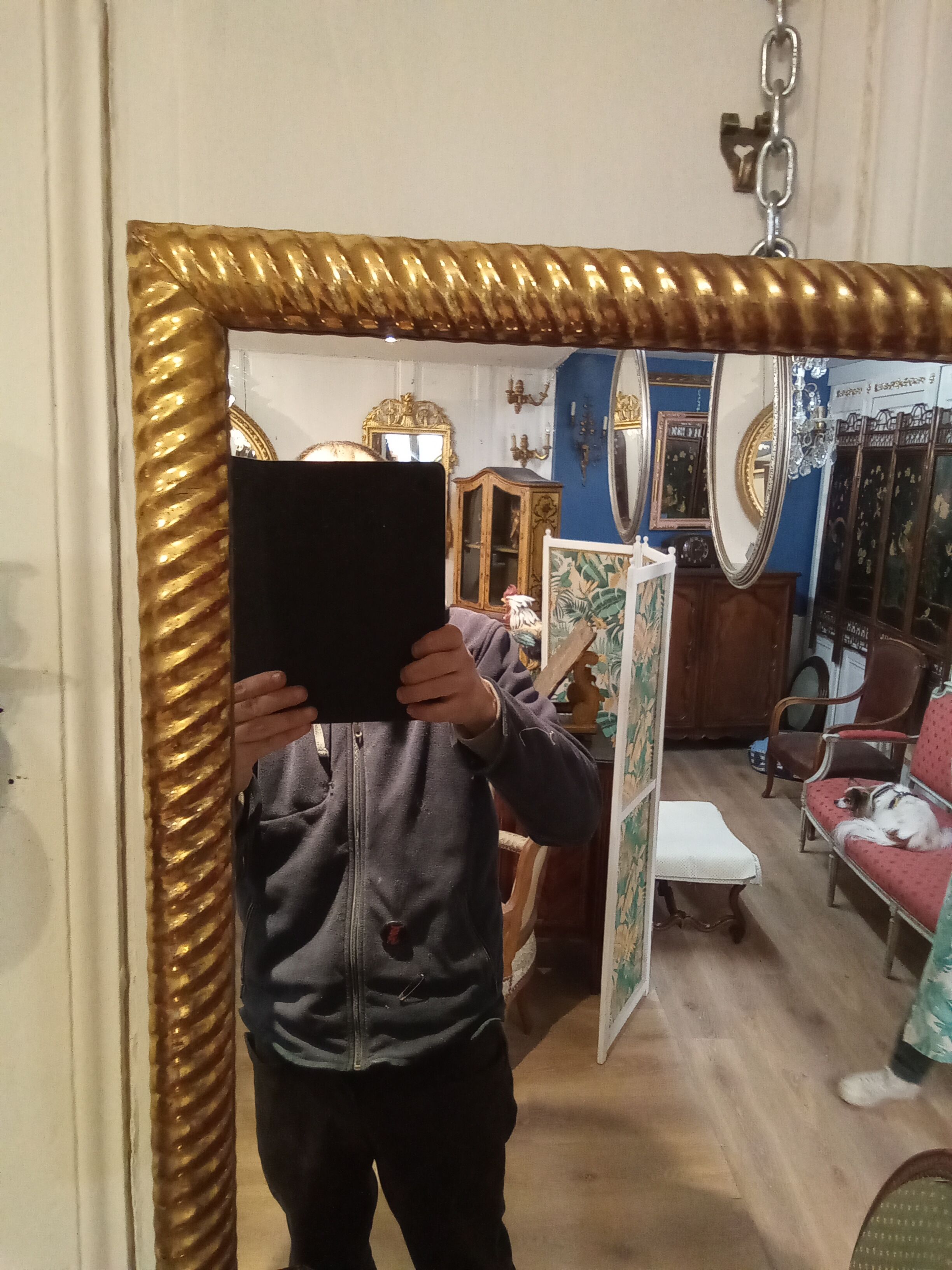 Golden mirror 75x57cm