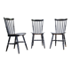 Three black Baumann bistro chairs