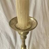 Antique large brass candlestick lamp base